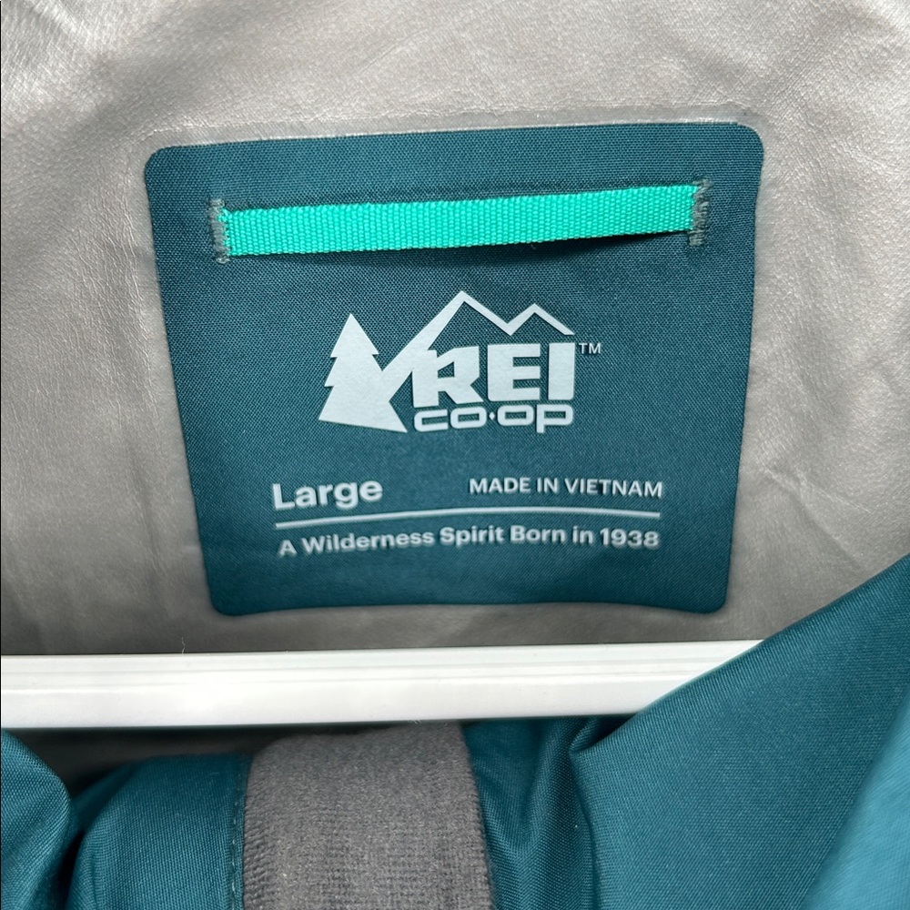 REI Co-op Gore-Tex Hooded Rain Jacket Teal Green Women’s Large - Picture 2 of 13